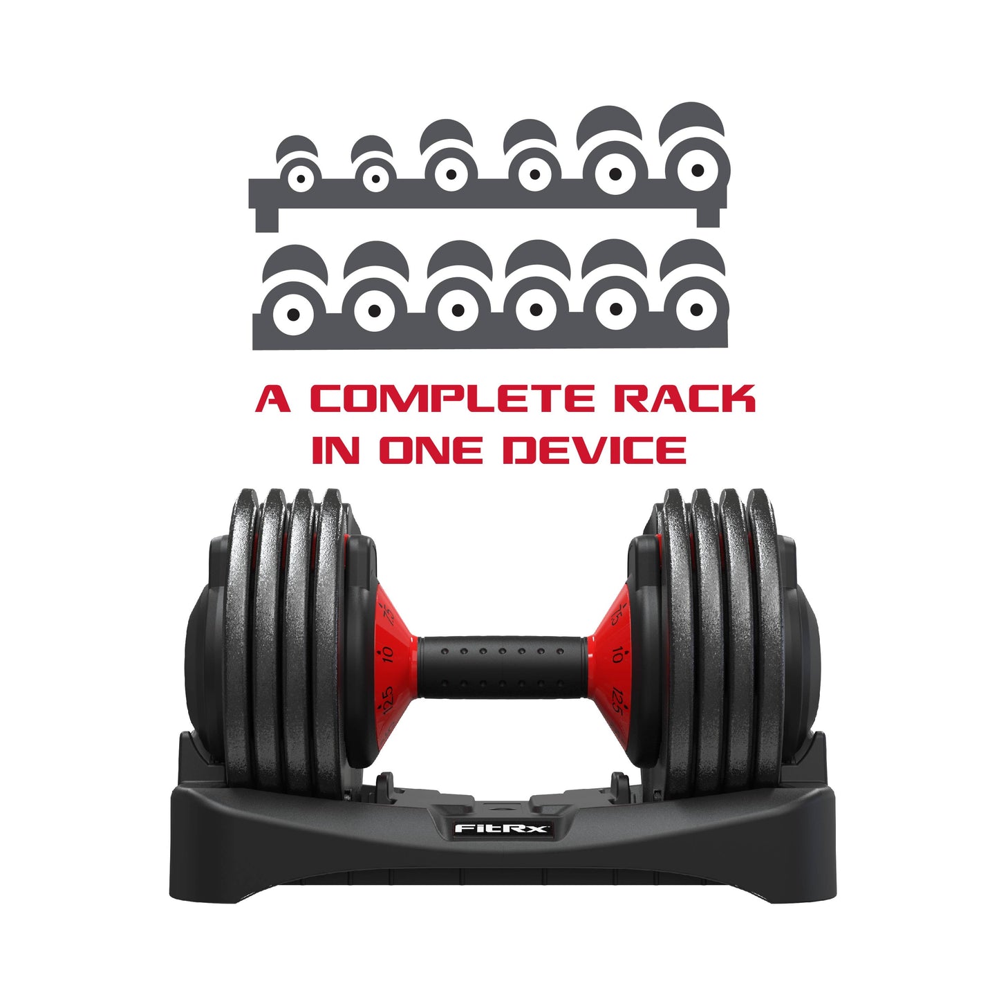 Smartbell, 25Lbs. Quick-Select 9 in 1 Adjustable Dumbbell for Home Gym, 5-25Lbs. Weight in 2.5Lbs Increments